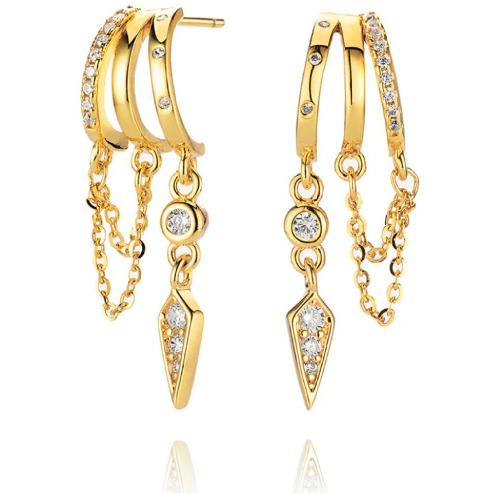 Aaria London Palma Spike Illusion Earrings (pair)